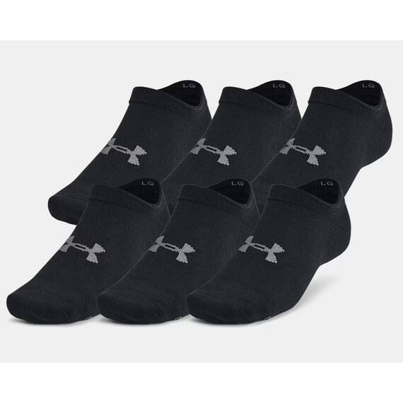 UNDER ARMOUR zestaw skarpetek stopek unisex 6 par Essential No Show czarne, Kolor: czarny, Rozmiar: S