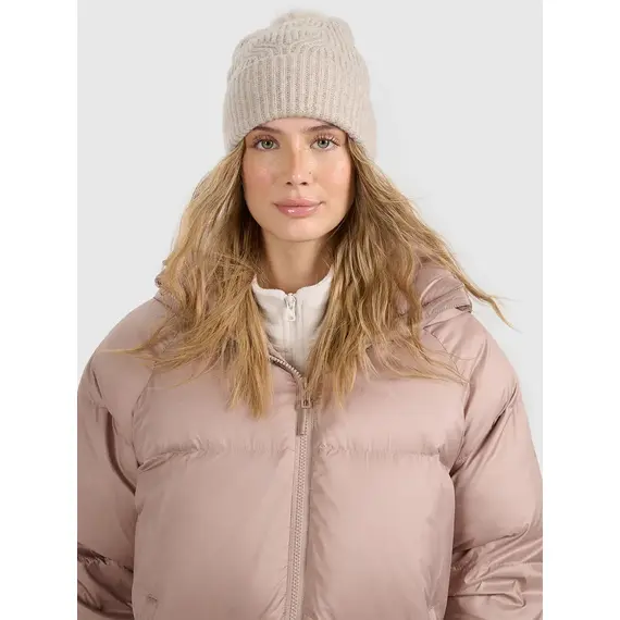 4F czapka damska zimowa z pomponem 4FWAW25ACAPF620 beżowa, Kolor: beżowy, Rozmiar: M, 2 zdjęcie