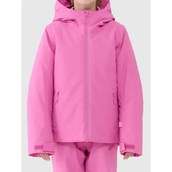 4F ocieplana kurtka narciarska dla dziewczynek 4FJWAW25TTJAF0817 różowa, Kolor: różowy, Rozmiar: 164