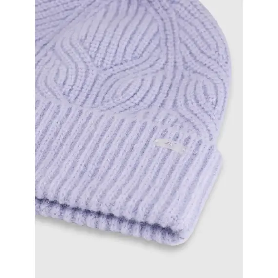 4F czapka damska zimowa z pomponem 4FWAW25ACAPF620 fioletowy, Kolor: fioletowy, Rozmiar: S, 3 zdjęcie
