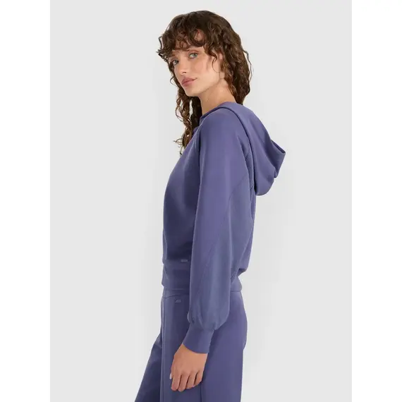 4F bluza damska na zamek z kapturem 4FWAW25TSWSF1835 niebieska, Kolor: niebieski, Rozmiar: XL, 4 zdjęcie