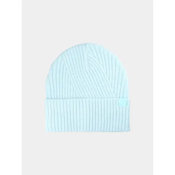 4F czapka damska zimowa beanie o prążkowanym splocie 4FWAW25ACAPF569 niebieska, Kolor: niebieski, Rozmiar: one size