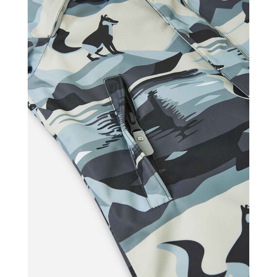 REIMA kombinezon zimowy z futerkiem Lappi beżowo-niebieski, Kolor: beżowy, Rozmiar: 86 cm, 6 zdjęcie