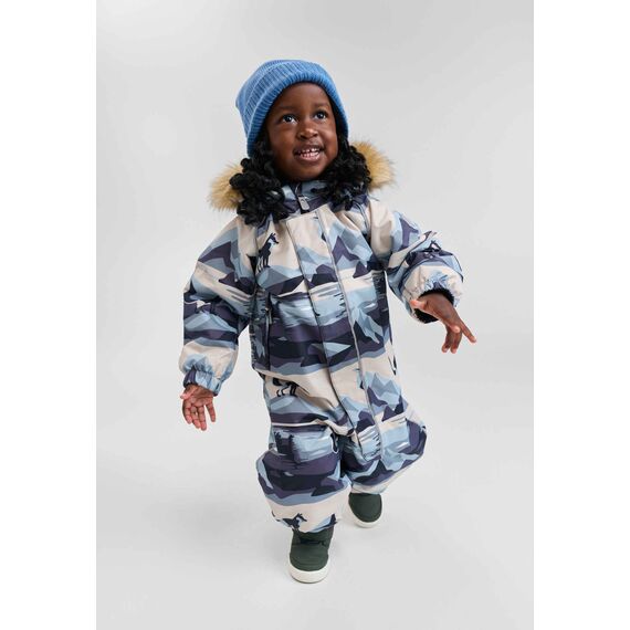 REIMA kombinezon zimowy z futerkiem Lappi beżowo-niebieski, Kolor: beżowy, Rozmiar: 98 cm, 2 zdjęcie