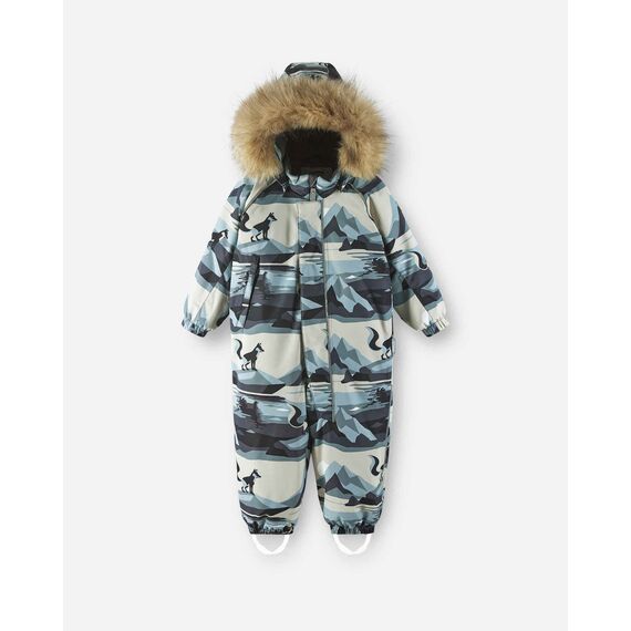 REIMA kombinezon zimowy z futerkiem Lappi beżowo-niebieski, Kolor: beżowy, Rozmiar: 92 cm, 13 zdjęcie