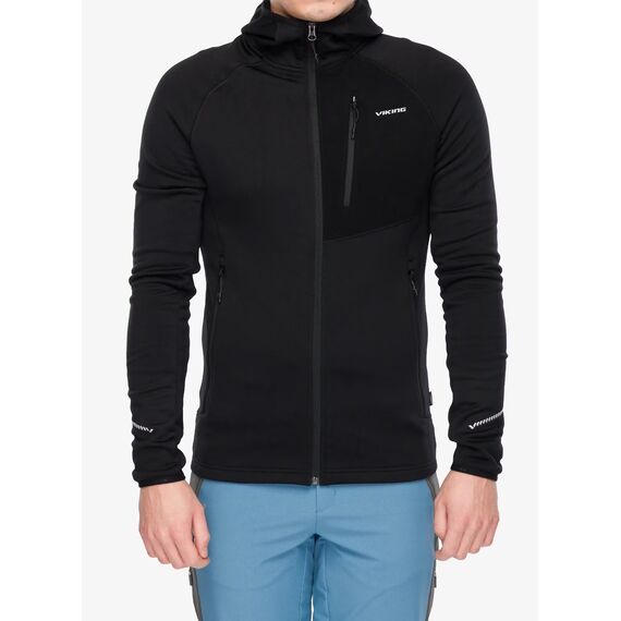 Bluza męska VIKING Arbaz Man Polartec z kapturem czarna, Kolor: czarny, Rozmiar: L