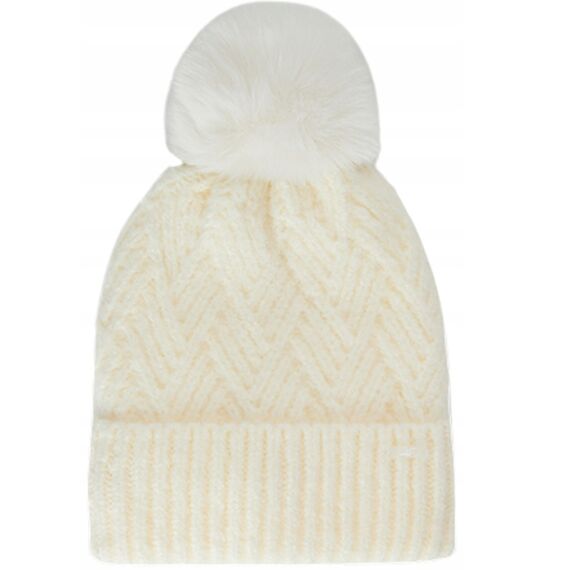 4F czapka damska zimowa beanie 4FJWAW25ACAPF647 biała, Kolor: biały, Rozmiar: one size