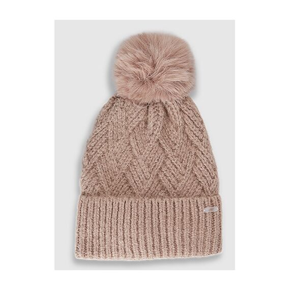 4F czapka damska zimowa beanie 4FJWAW25ACAPF647 beżowa, Kolor: beżowy, Rozmiar: one size