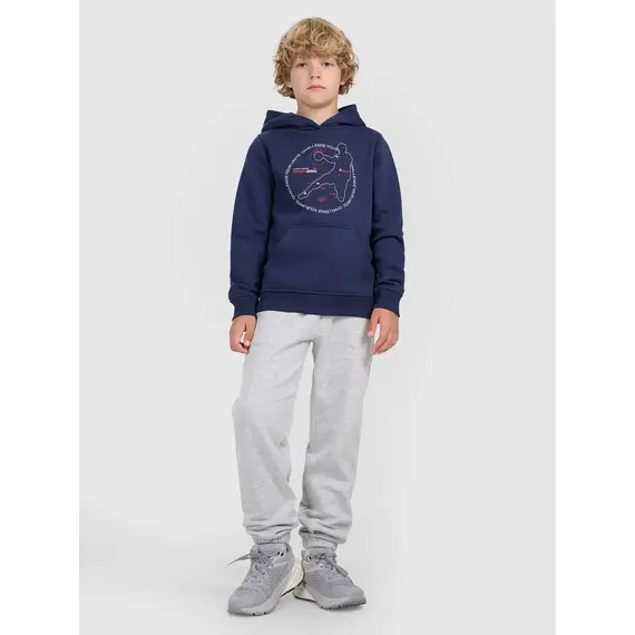 4F spodnie z dzianiny chłopięce z meszkiem wewnątrz 4FJWMM00TTROM1510 szare, Kolor: szary, Rozmiar: 158