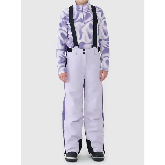 4F ocieplane spodnie narciarskie na szelki 4FJWAW25TFTRF0950 fioletowe, Kolor: fioletowy, Rozmiar: 134