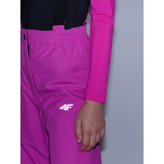 4F ocieplane spodnie narciarskie na szelki 4FJWAW25TFTRF0948 różowe, Kolor: różowy, Rozmiar: 134, 4 zdjęcie