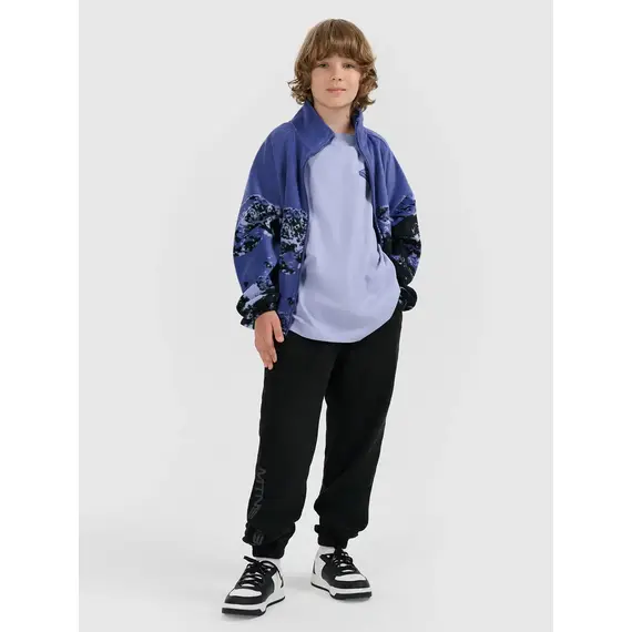 4F spodnie chłopięce z dzianiny polarowej 4FJWAW25TTROM1254 czarny, Kolor: czarny, Rozmiar: 158