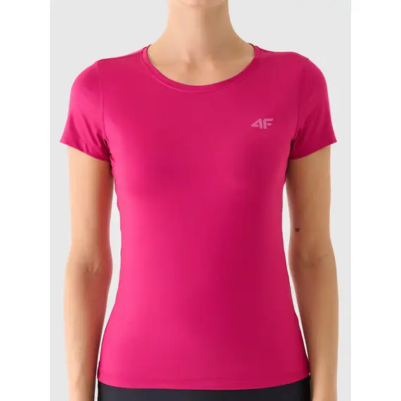 4F Tshirt damski funkcyjny z wykończeniem szybkoschnącym 4FWAW25TFTSF1516 różowy, Kolor: różowy, Rozmiar: XL, 2 zdjęcie