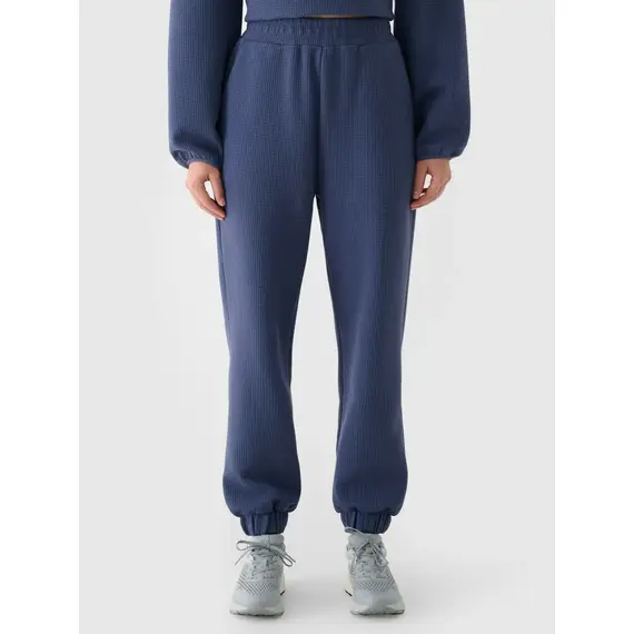 4F spodnie z dzianiny o waflowym splocie 4FWAW25TTROF1184 niebieskie, Kolor: niebieski, Rozmiar: L, 2 zdjęcie