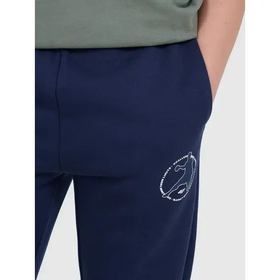 4F spodnie chłopięce z miękkim meszkiem wewnątrz 4FJWAW25TTROM1258 granatowe, Kolor: granatowy, Rozmiar: 164, 4 zdjęcie