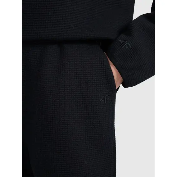 4F spodnie z dzianiny o waflowym splocie 4FWAW25TTROF1184 czarne, Kolor: czarny, Rozmiar: XXL, 4 zdjęcie