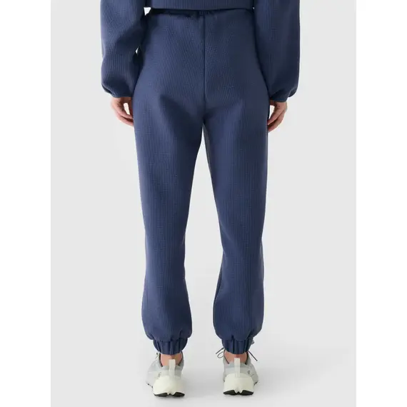 4F spodnie z dzianiny o waflowym splocie 4FWAW25TTROF1184 niebieskie, Kolor: niebieski, Rozmiar: XS, 3 zdjęcie