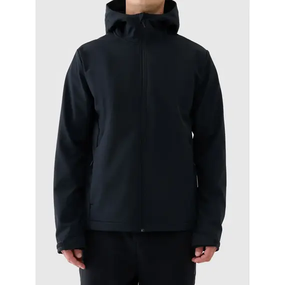 4F kurtka membranowa męska softshell z kapturem 4FWAW25TSOFM362 czarna, Kolor: czarny, Rozmiar: XL