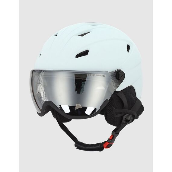 4F kask narciarski z wbudowanymi goglami i regulowaną wentylacją U096 niebieski, Kolor: niebieski, Rozmiar: 55-59