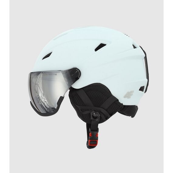 4F kask narciarski z wbudowanymi goglami i regulowaną wentylacją U096 niebieski, Kolor: niebieski, Rozmiar: 58-61, 4 zdjęcie