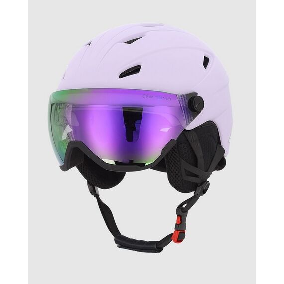 4F kask narciarski z wbudowanymi goglami i regulowaną wentylacją U096 fioletowy, Kolor: fioletowy, Rozmiar: 58-61