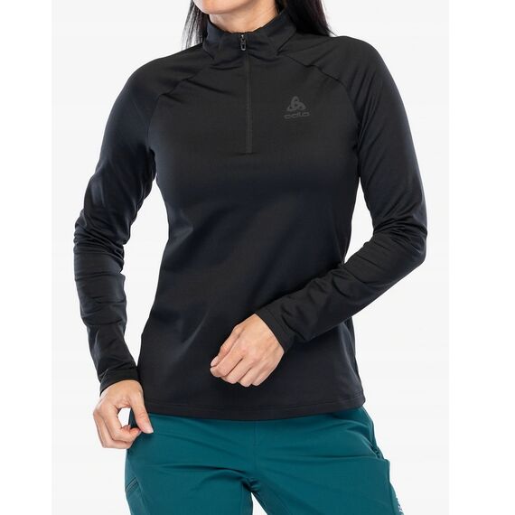 ODLO Bluza damska Essential Light Mid Layer 1/2 zip czarna, Rozmiar: M
