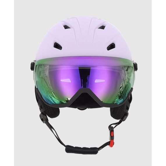 4F kask narciarski z wbudowanymi goglami i regulowaną wentylacją U096 fioletowy, Kolor: fioletowy, Rozmiar: 55-59, 2 zdjęcie
