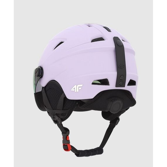 4F kask narciarski z wbudowanymi goglami i regulowaną wentylacją U096 fioletowy, Kolor: fioletowy, Rozmiar: 55-59, 3 zdjęcie