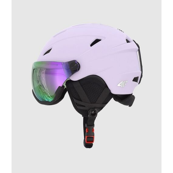 4F kask narciarski z wbudowanymi goglami i regulowaną wentylacją U096 fioletowy, Kolor: fioletowy, Rozmiar: 58-61, 4 zdjęcie