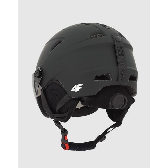 4F kask narciarski z wbudowanymi goglami i regulowaną wentylacją U096 szary, Kolor: szary, Rozmiar: 55-59, 3 zdjęcie