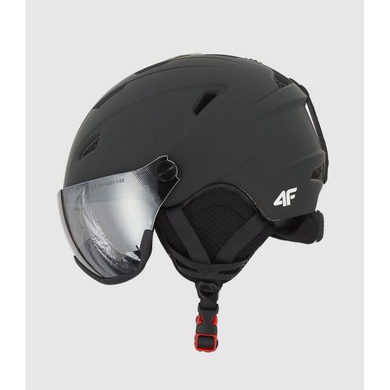 4F kask narciarski z wbudowanymi goglami i regulowaną wentylacją U096 szary, Kolor: szary, Rozmiar: 52-56, 4 zdjęcie