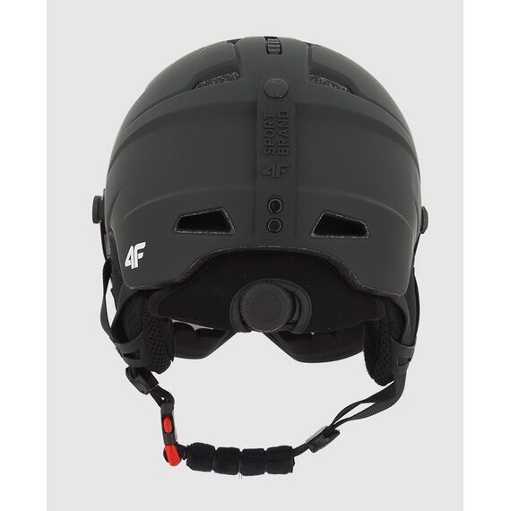 4F kask narciarski z wbudowanymi goglami i regulowaną wentylacją U096 szary, Kolor: szary, Rozmiar: 58-61, 5 zdjęcie