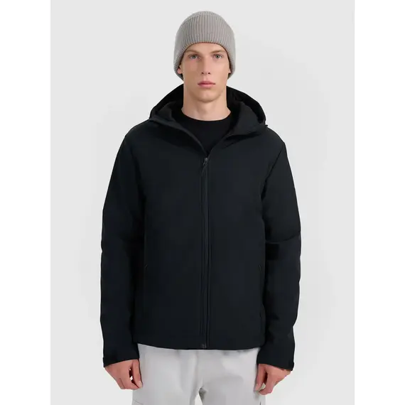 4F kurtka membranowa męska softshell z kapturem 4FWAW25TSOFM362 czarna, Kolor: czarny, Rozmiar: S, 2 zdjęcie