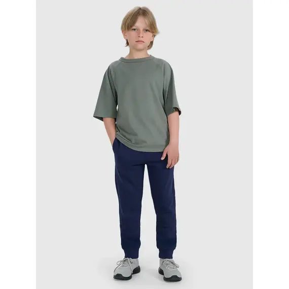 4F spodnie chłopięce z miękkim meszkiem wewnątrz 4FJWAW25TTROM1258 granatowe, Kolor: granatowy, Rozmiar: 164