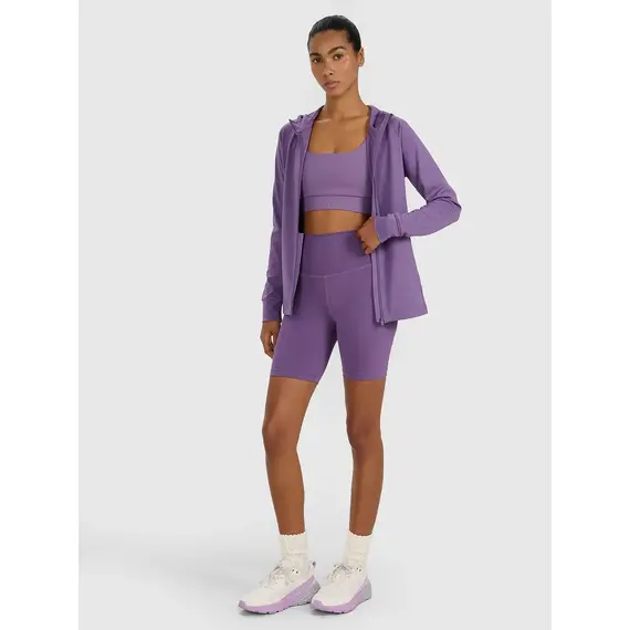 4F spodenki z wysokim stanem z wykończeniem szybkoschnącym 4FWAW25TFSTF051 fioletowe, Kolor: różowy, Rozmiar: L