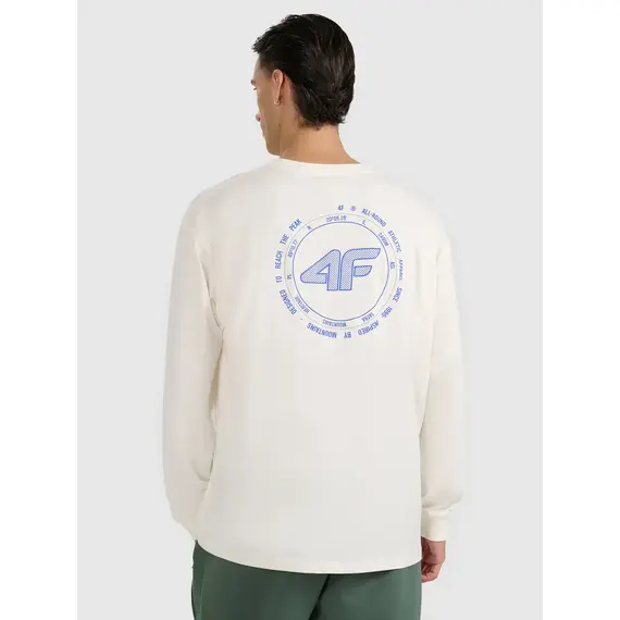 4F koszulka z długim rękawem męska longsleeve 4FWAW25TLONM481 biała, Kolor: biały, Rozmiar: XL, 6 zdjęcie
