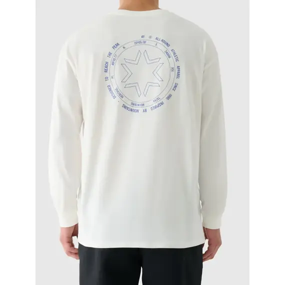 4F koszulka z długim rękawem męska longsleeve 4FWAW25TLONM481 biała, Kolor: biały, Rozmiar: L, 4 zdjęcie
