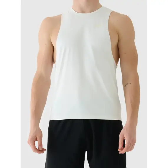 4F koszulka męska bez rękawów treningowa 4FWAW25TFSLM554 biała, Kolor: biały, Rozmiar: M, 3 zdjęcie