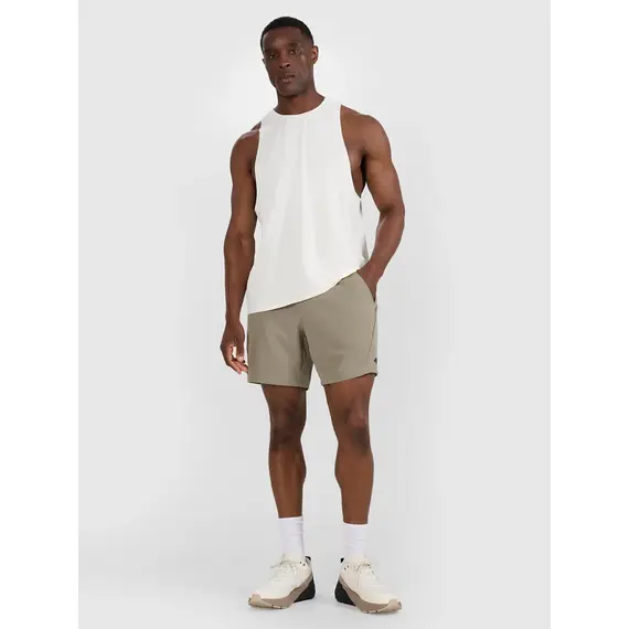 4F koszulka męska bez rękawów treningowa 4FWAW25TFSLM554 biała, Kolor: biały, Rozmiar: XXL