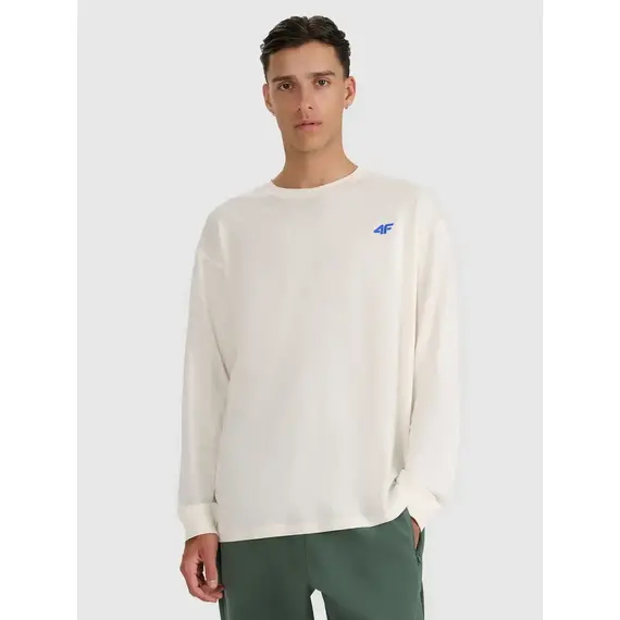 4F koszulka z długim rękawem męska longsleeve 4FWAW25TLONM481 biała, Kolor: biały, Rozmiar: L, 5 zdjęcie