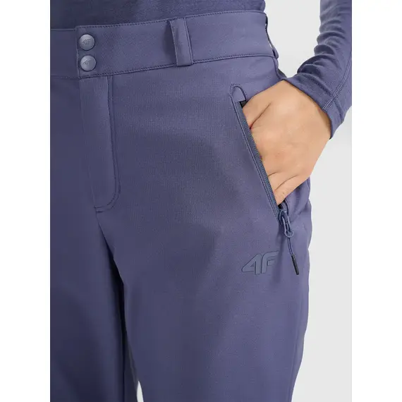 4F spodnie softshell z membraną i kieszeniami na zamek 4FWAW25TFTRF0988 niebieskie, Kolor: niebieski, Rozmiar: S, 3 zdjęcie