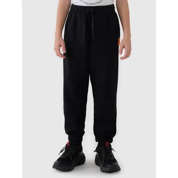 4F spodnie chłopięce z miękkim meszkiem wewnątrz 4FJWAW25TTROM1257, Kolor: czarny, Rozmiar: 146, 4 zdjęcie