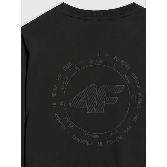 4F koszulka z długim rękawem męska longsleeve 4FWAW25TLONM481 czarna, Kolor: czarny, Rozmiar: S, 4 zdjęcie