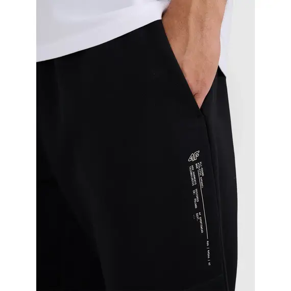 4F spodnie dresowe męskie z dzianiny brush 4FWAW25TTROM1211 czarne, Kolor: czarny, Rozmiar: L, 5 zdjęcie