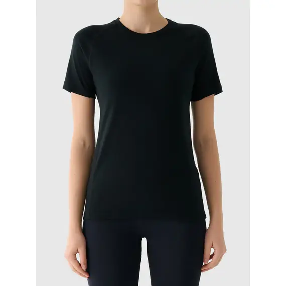 4F t-shirt sportowy damski koszulka z wełną merino 4FWAW25TFTSF1527 czarny, Kolor: czarny, Rozmiar: XS