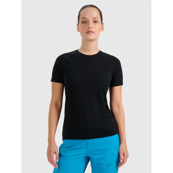 4F t-shirt sportowy damski koszulka z wełną merino 4FWAW25TFTSF1527 czarny, Kolor: czarny, Rozmiar: XL, 7 zdjęcie