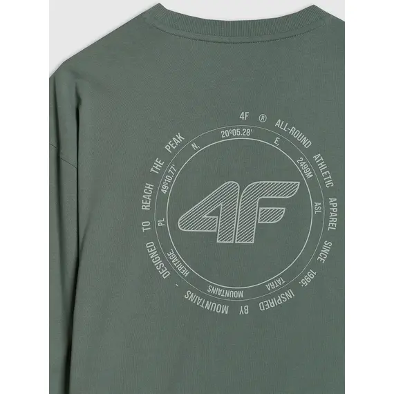 4F koszulka z długim rękawem męska longsleeve 4FWAW25TLONM481 zielona, Kolor: zielony, Rozmiar: L, 6 zdjęcie
