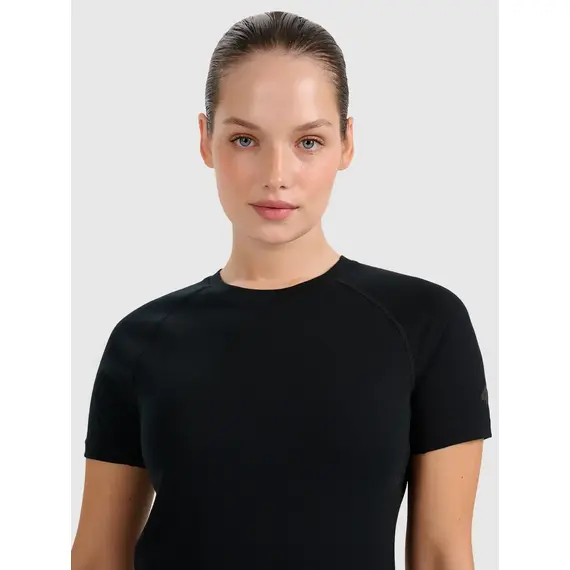 4F t-shirt sportowy damski koszulka z wełną merino 4FWAW25TFTSF1527 czarny, Kolor: czarny, Rozmiar: L, 5 zdjęcie