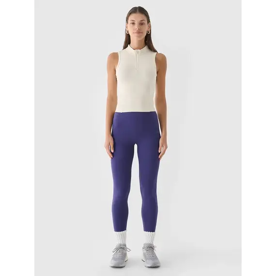 4F Legginsy damskie Cas F195 fioletowe, Kolor: granatowy, Rozmiar: XXL