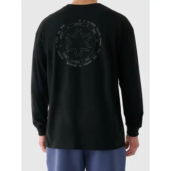 4F koszulka z długim rękawem męska longsleeve 4FWAW25TLONM481 czarna, Kolor: czarny, Rozmiar: M, 2 zdjęcie